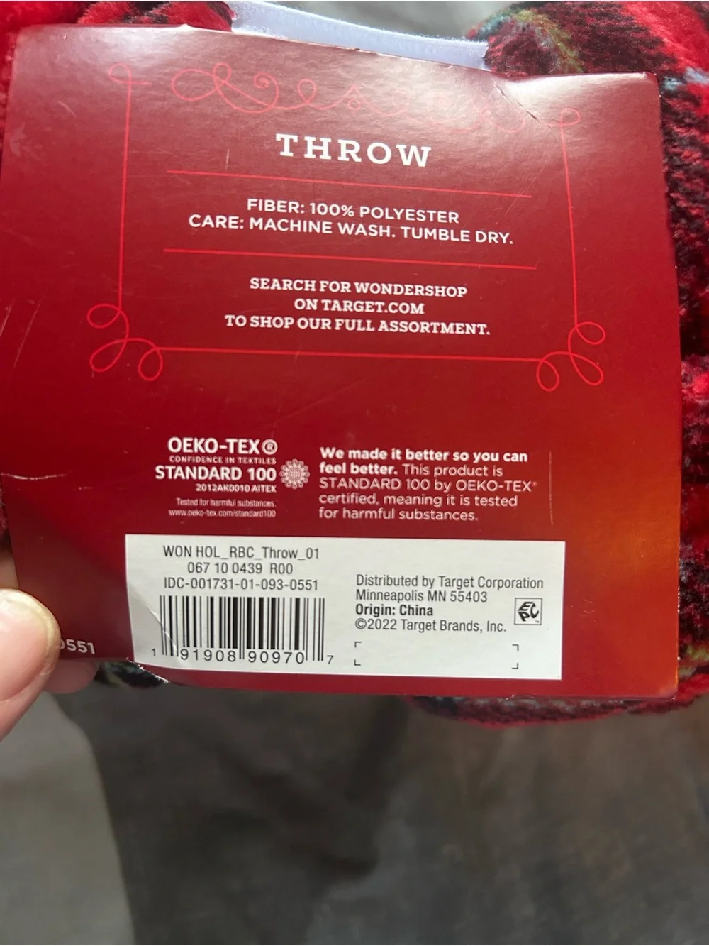 Target Wondershop Red Plaid Throw Blanket